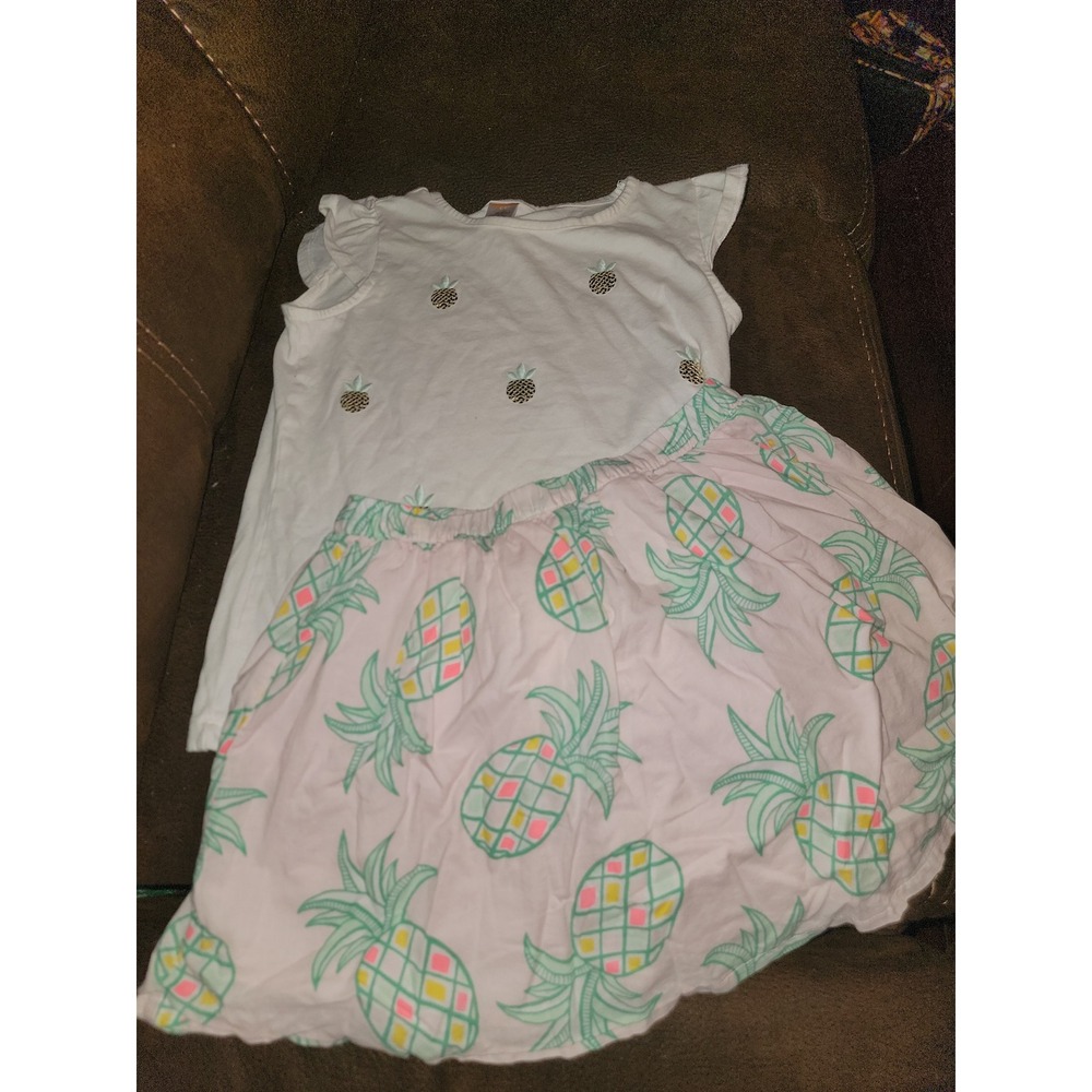 Gymboree pineapple sparkle top and skirt size 10